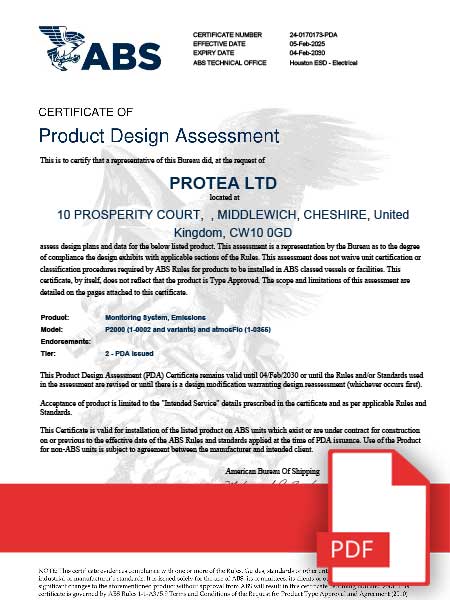 ABS Approval Certificate